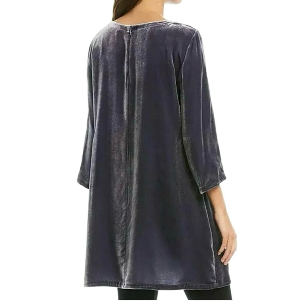Eileen Fisher Charcoal Velvet A-Line Tunic - Picture 6 of 15